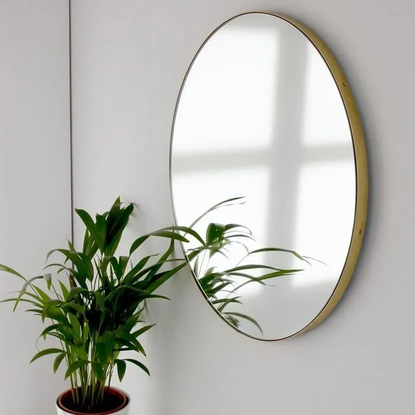 Round Mirror with Tinted Glass - Silver, Brass
