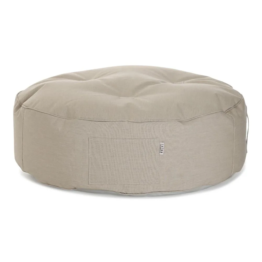 Round Outdoor Pouf - Beige