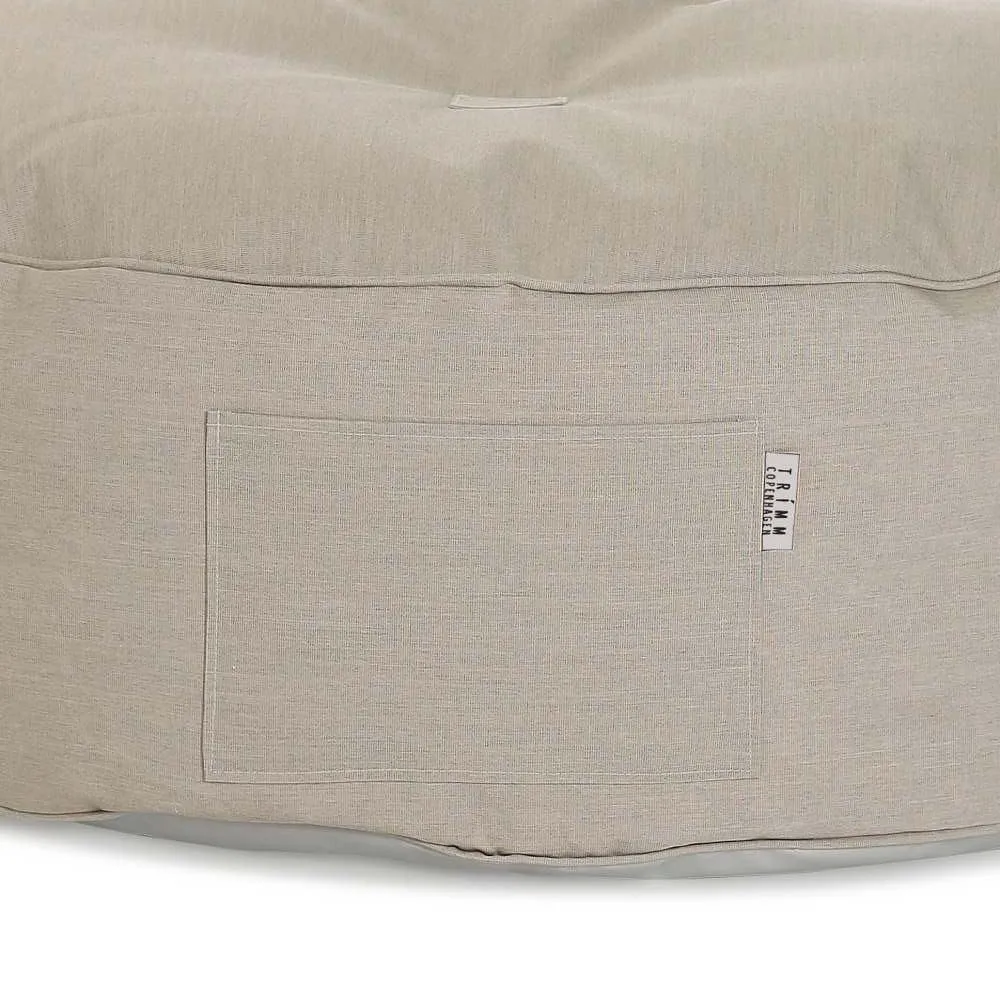 Round Outdoor Pouf - Beige