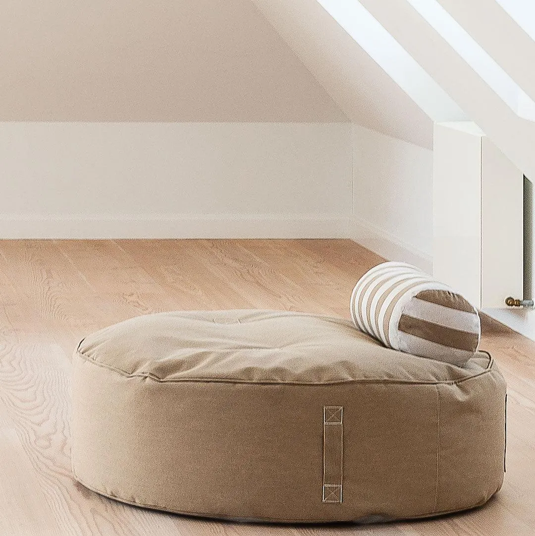 Round Outdoor Pouf - Beige