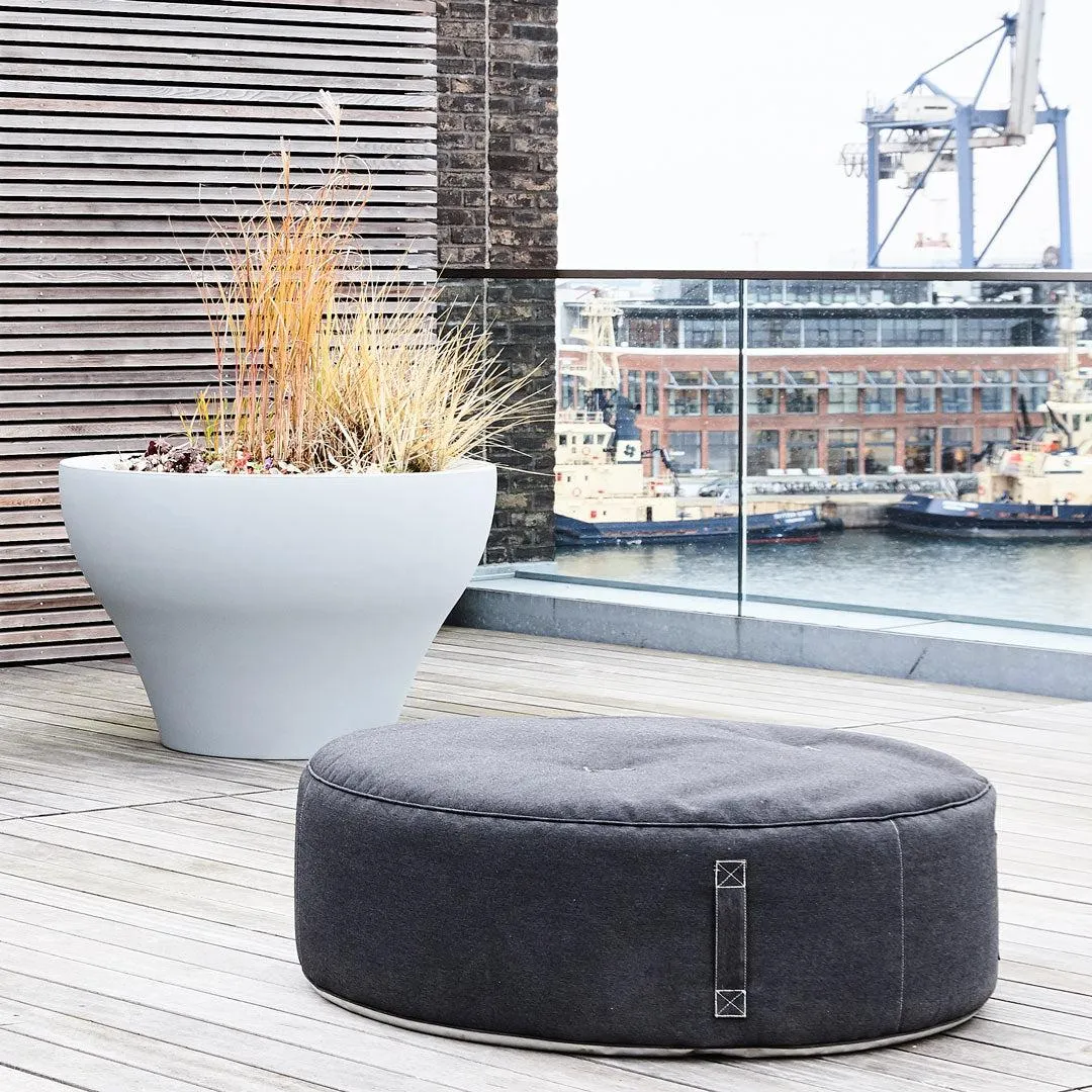 Round Outdoor Pouf - Graphite