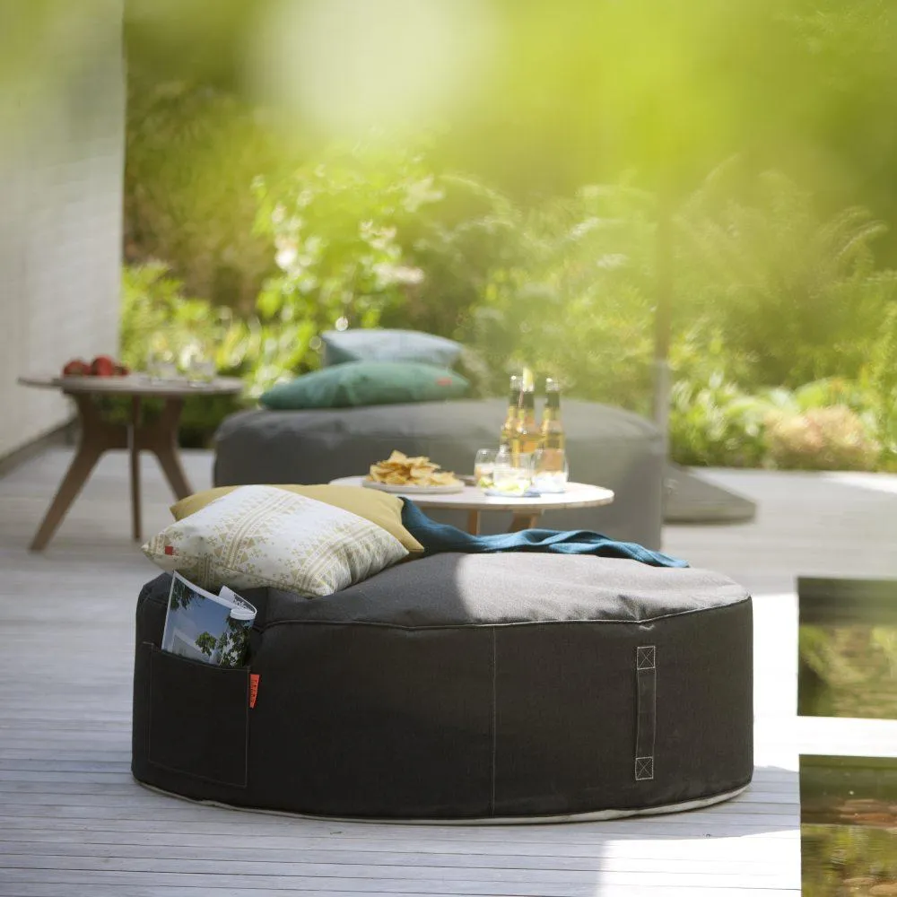 Round Outdoor Pouf - Graphite