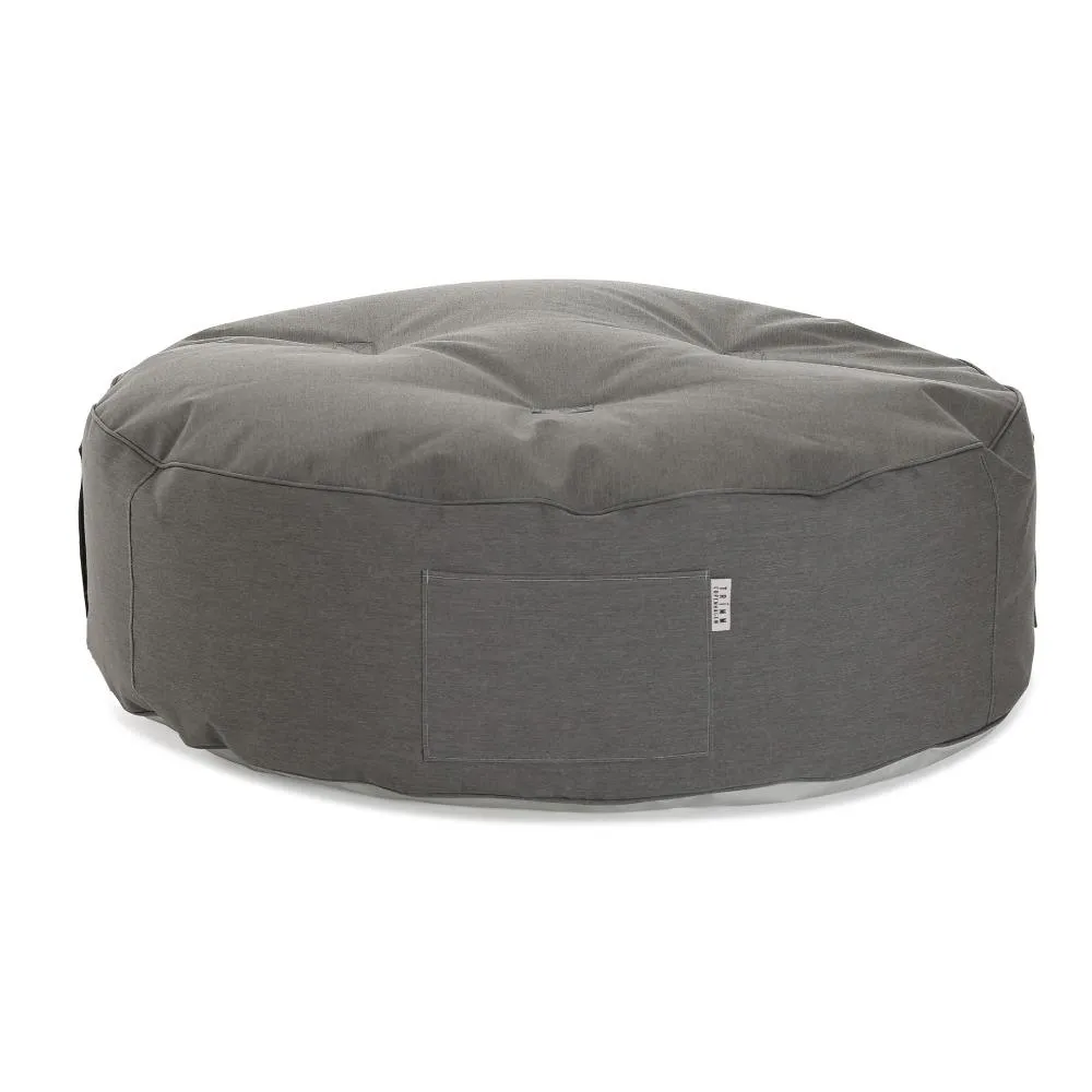 Round Outdoor Pouf - Grey