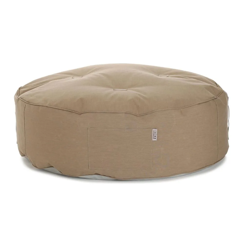 Round Outdoor Pouf - Taupe