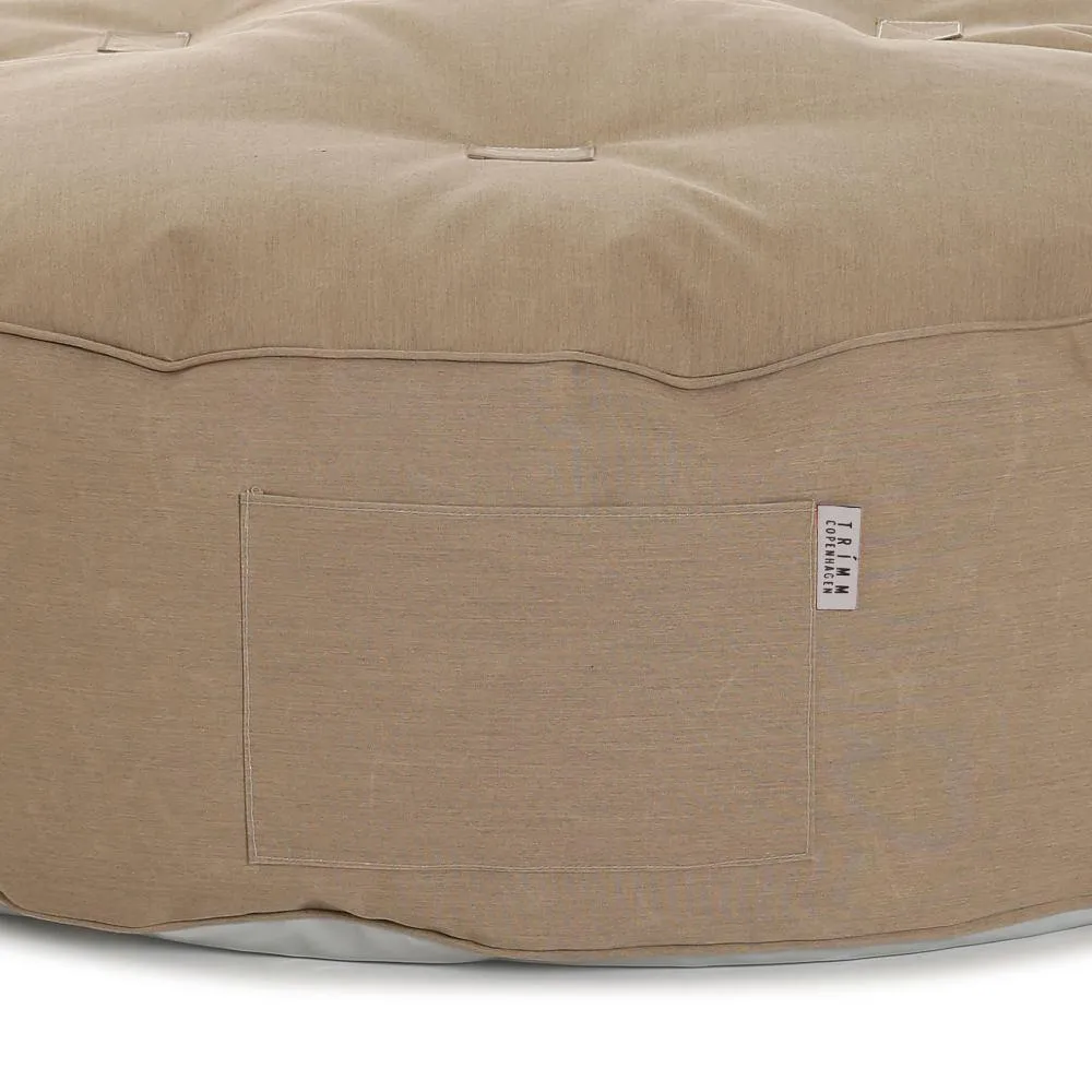 Round Outdoor Pouf - Taupe