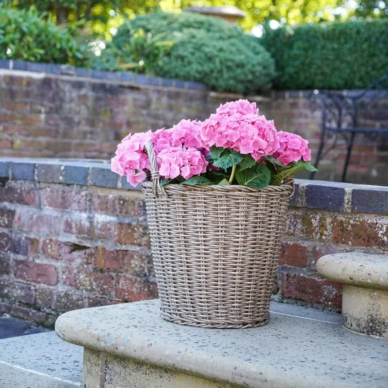 Round Planter Set Lined - Natural, Polyrattan