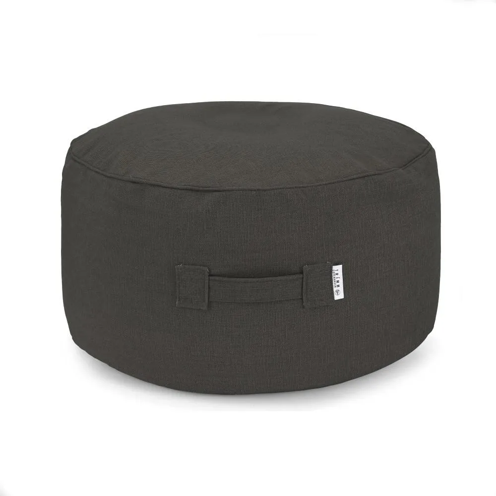 Round Pouf with Recycled Fabric - Coffee image