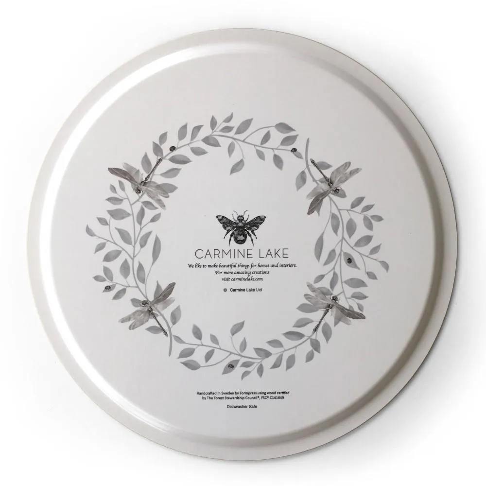 Round Serving Tray - Pink, Birchwood
