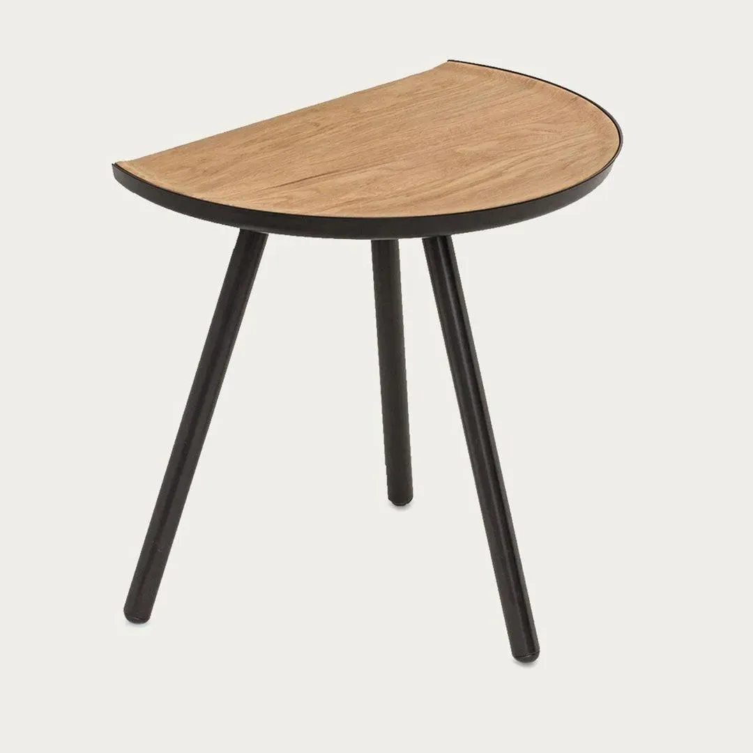 Round Side Table with Rotating Top - Black, Oak