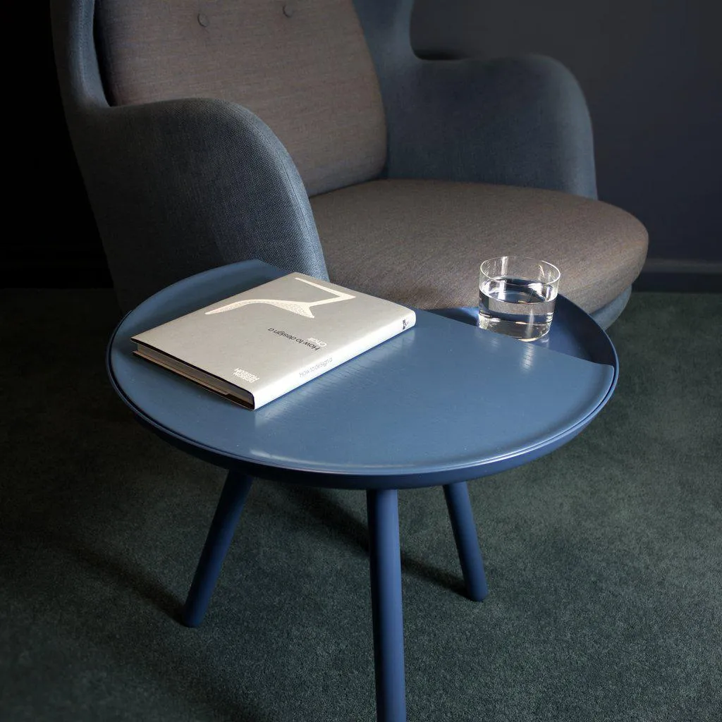 Round Side Table with Rotating Top - Black, Oak image