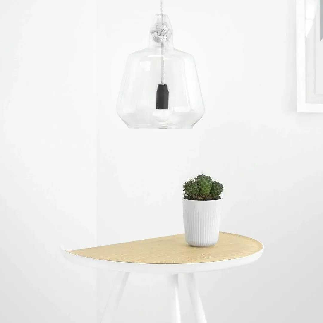 Round Side Table with Rotating Top - White, Ash