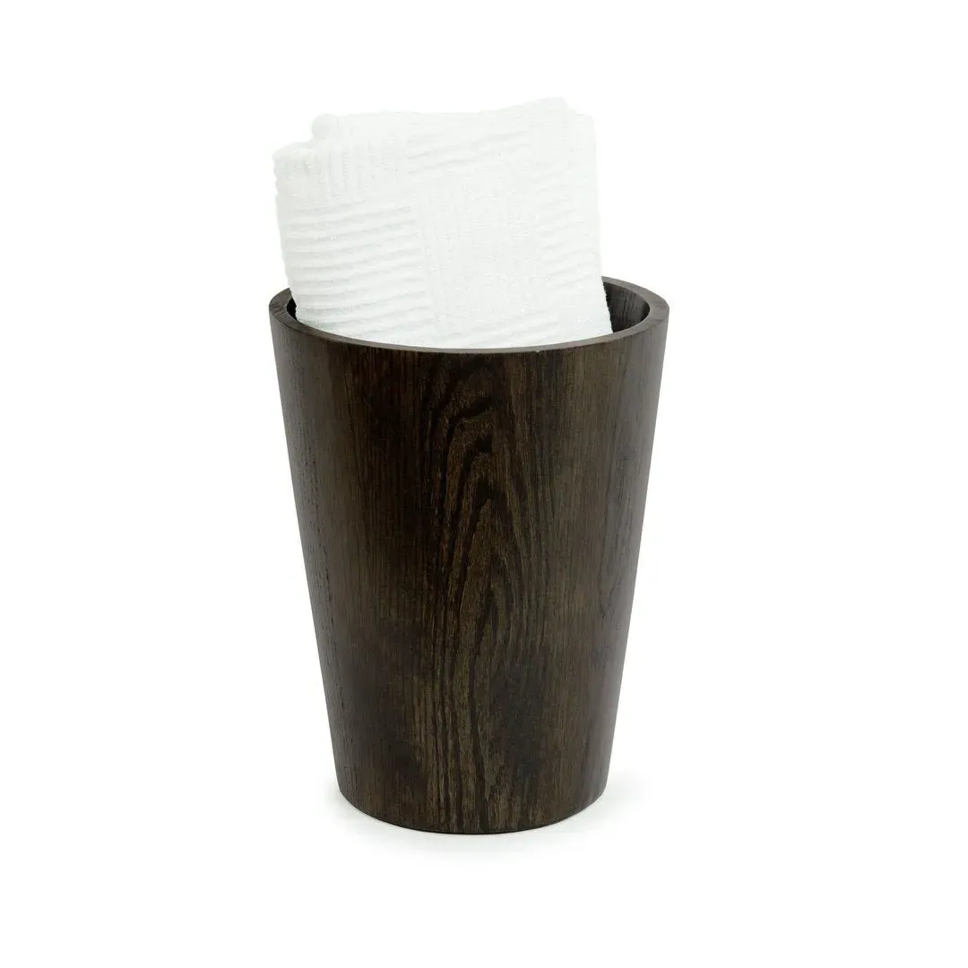 Round Storage Bin - Dark Oak, Solid Wood