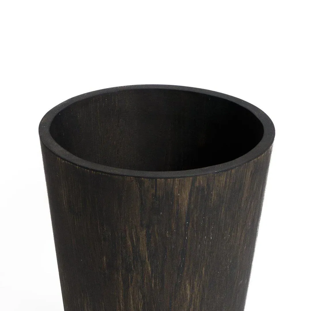 Round Storage Bin - Dark Oak, Solid Wood