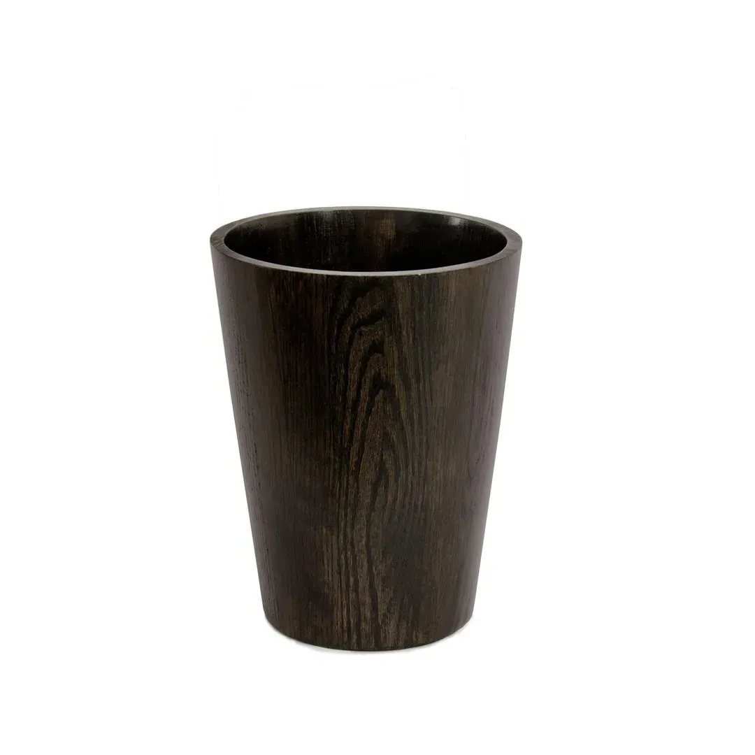 Round Storage Bin - Dark Oak, Solid Wood