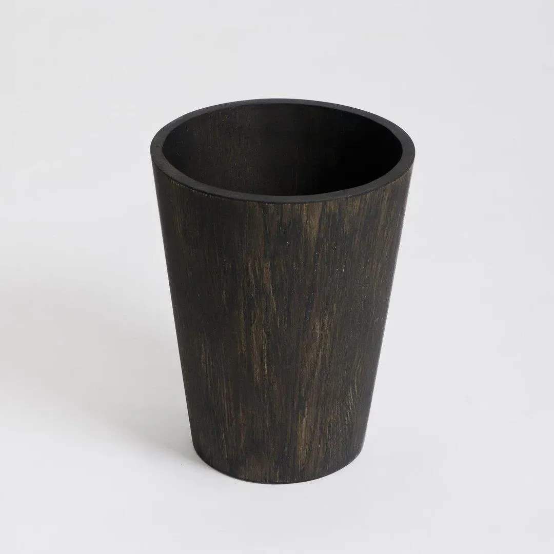 Round Storage Bin - Dark Oak, Solid Wood