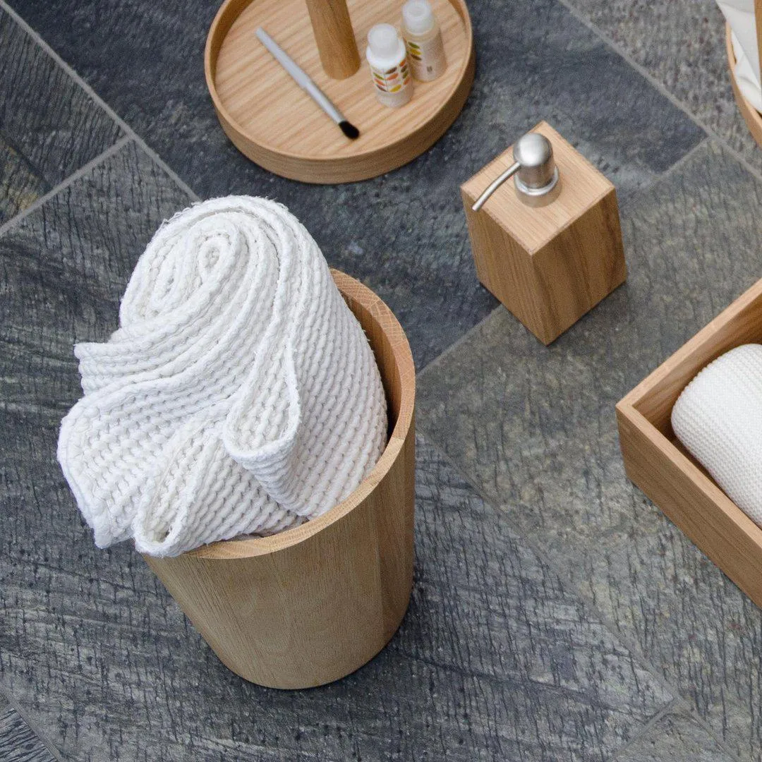 Round Storage Bin - Natural, Oak