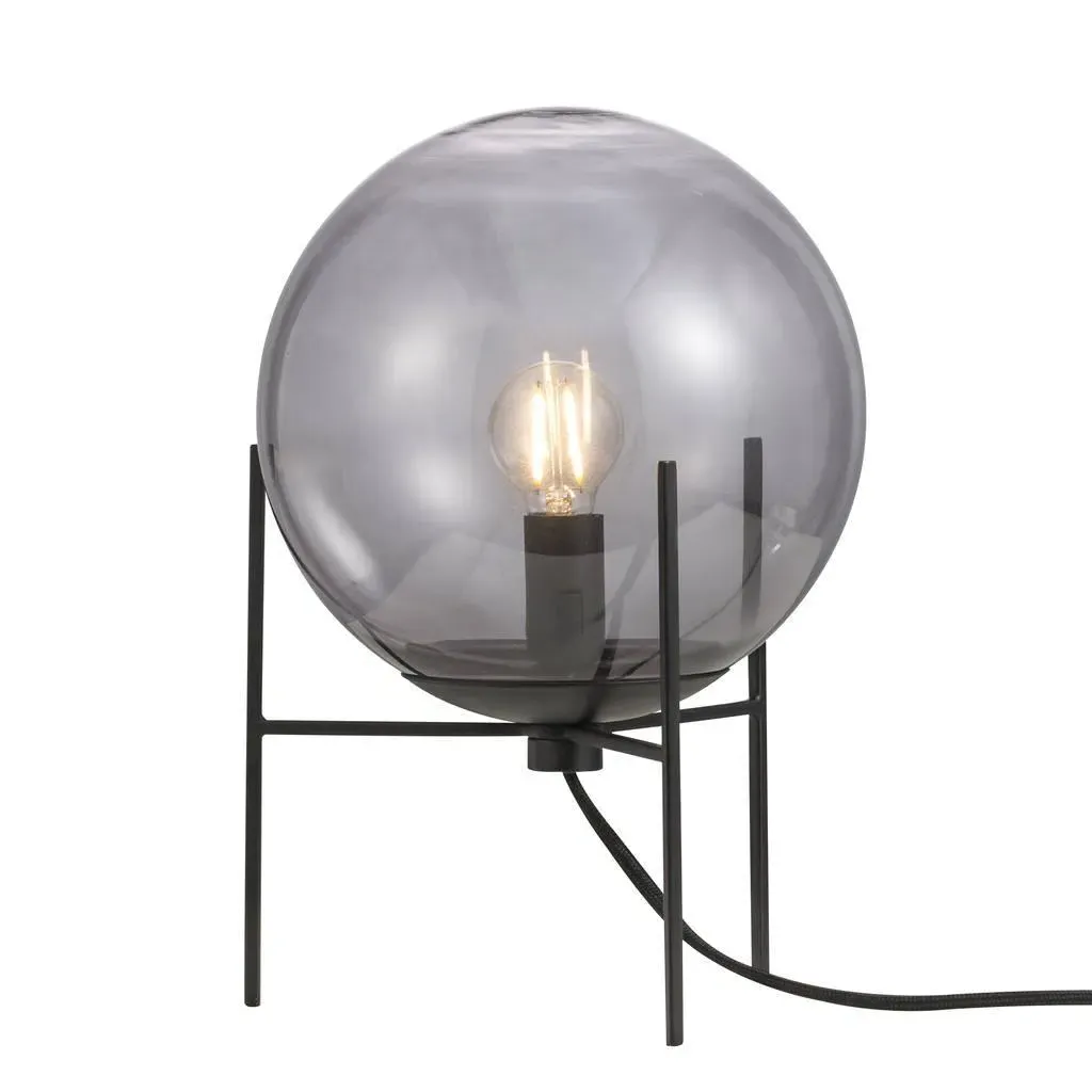 Round Table Lamp - Smoked Glass, Metal