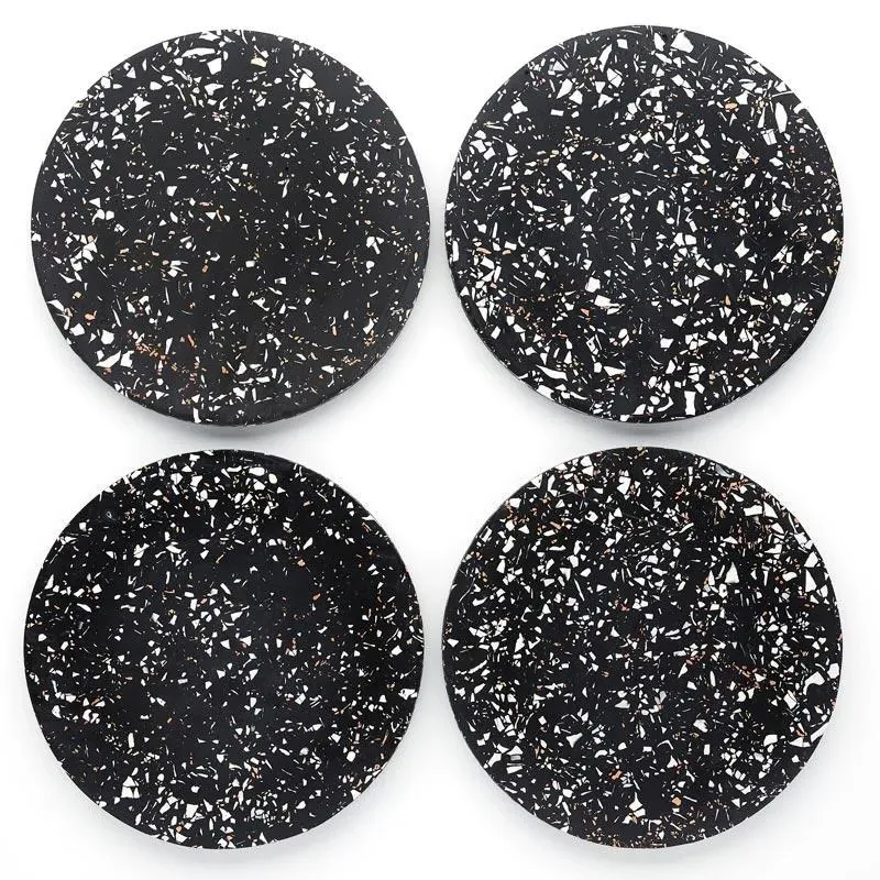 Round Trivet Placemat - Black, Jesmonite