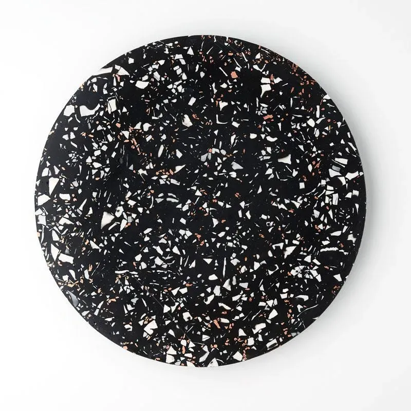 Round Trivet Placemat - Black, Jesmonite