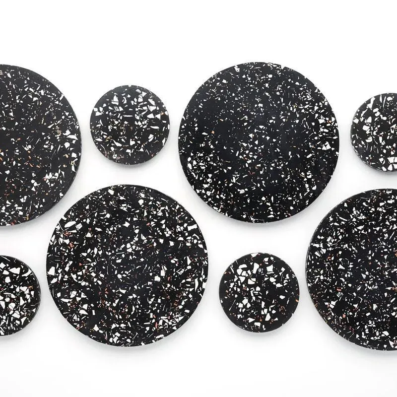 Round Trivet Placemat - Black, Jesmonite