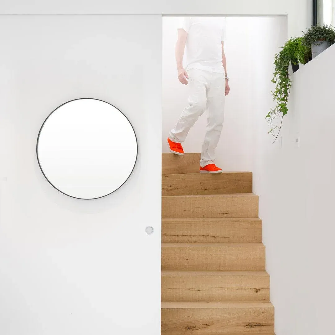 Round Wall Mirror - Dark Oak