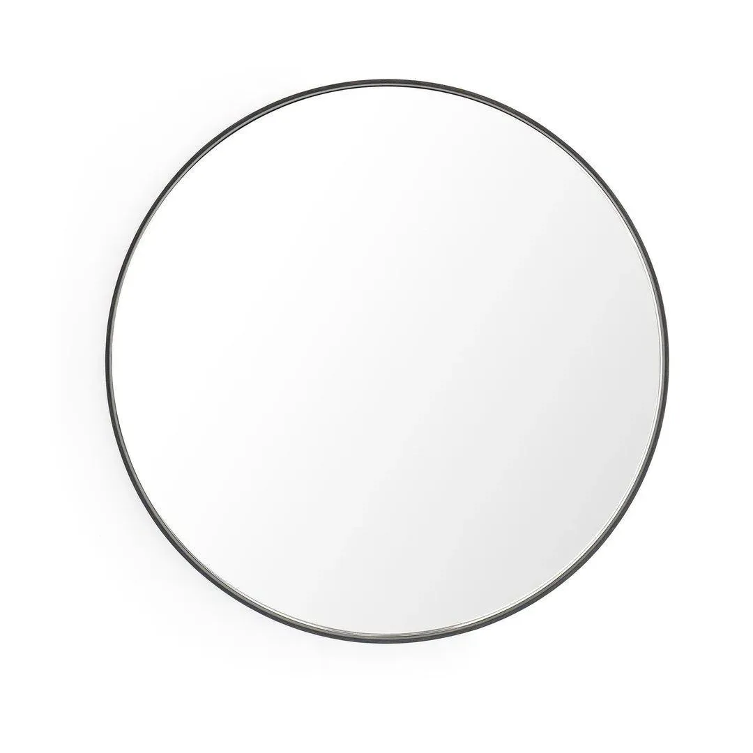 Round Wall Mirror - Dark Oak