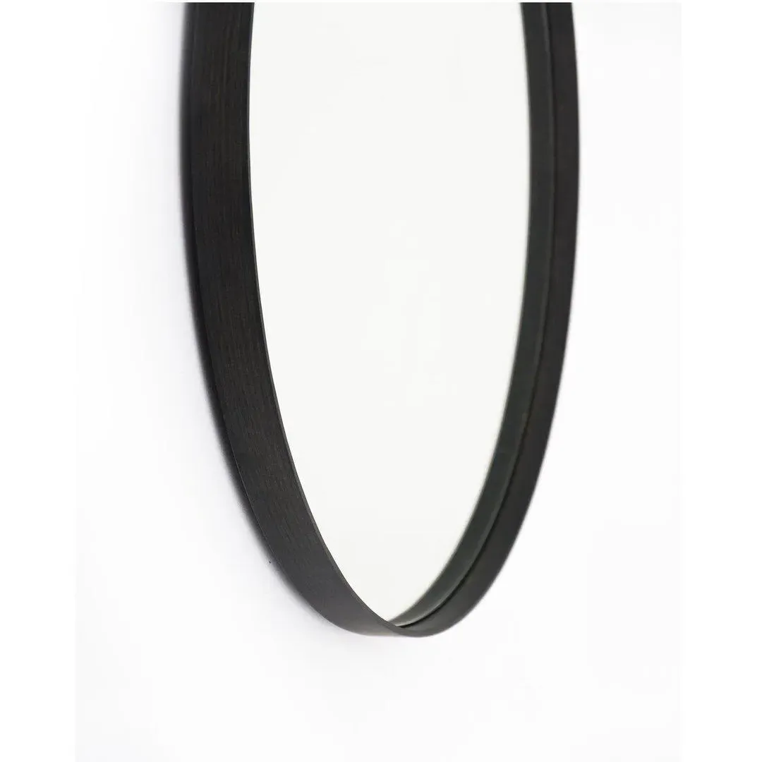 Round Wall Mirror - Dark Oak