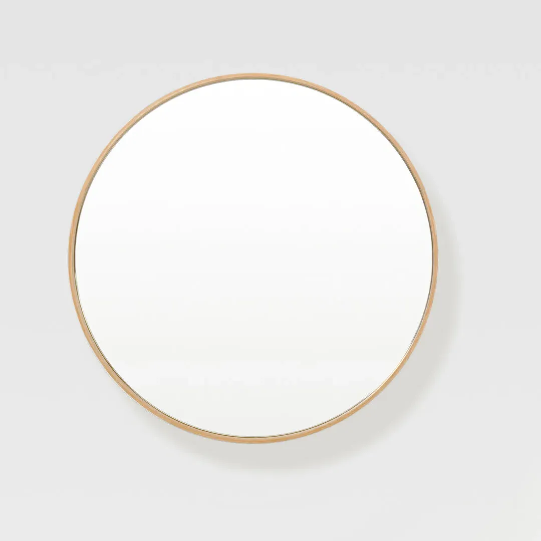Round Wall Mirror - Natural Oak image