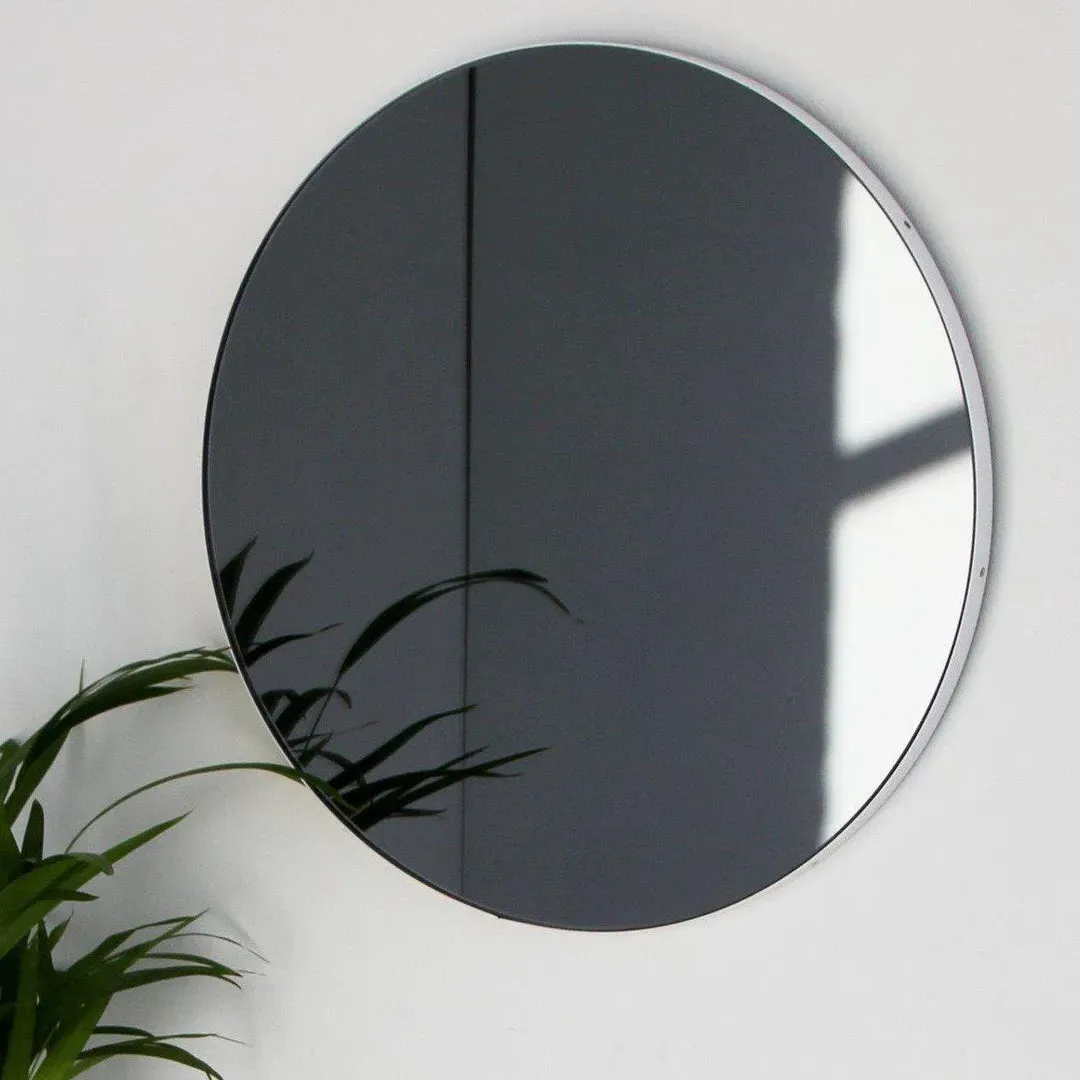 Round Wall Mirror with Tinted Glass - Black, White