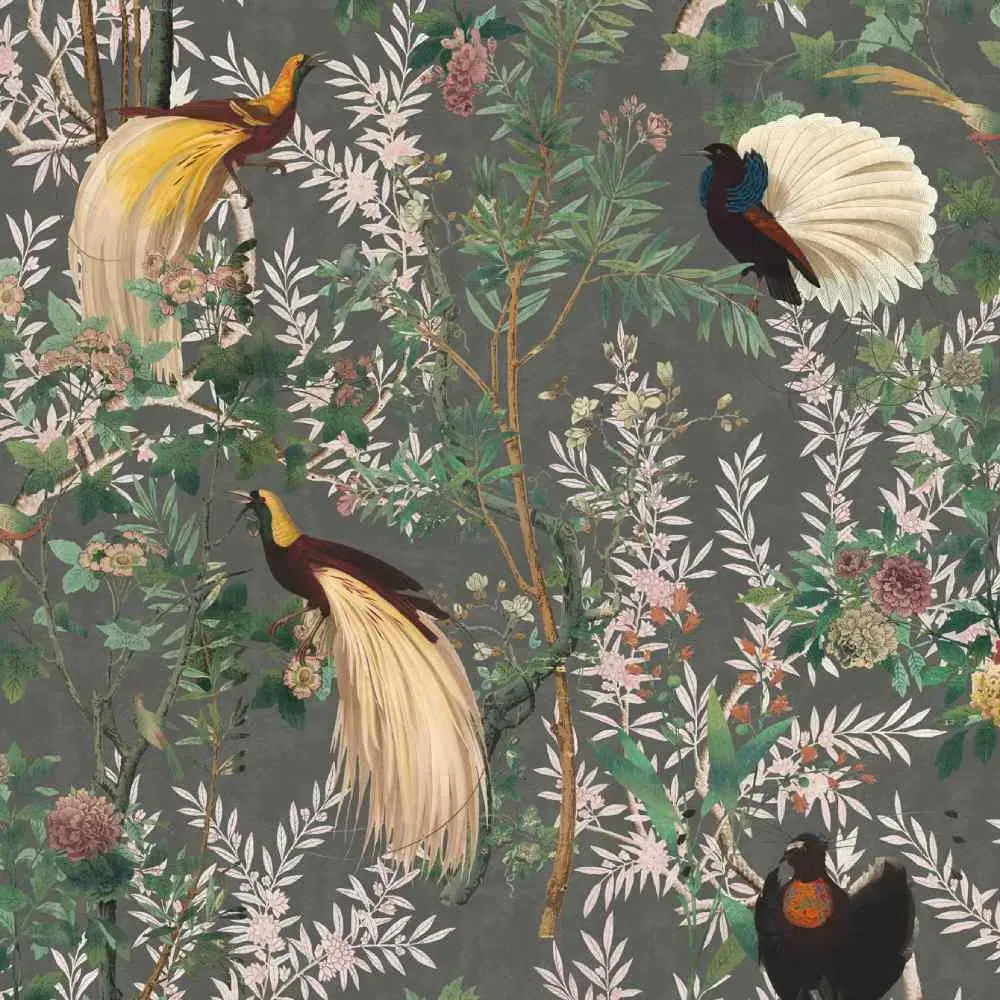 Royal Garden Wallpaper Set - Grey, 3 Rolls