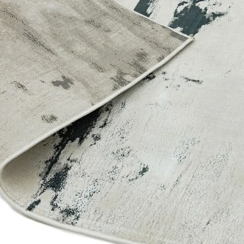 Runner Rug Abstract Pattern - Grey, Silky Pile