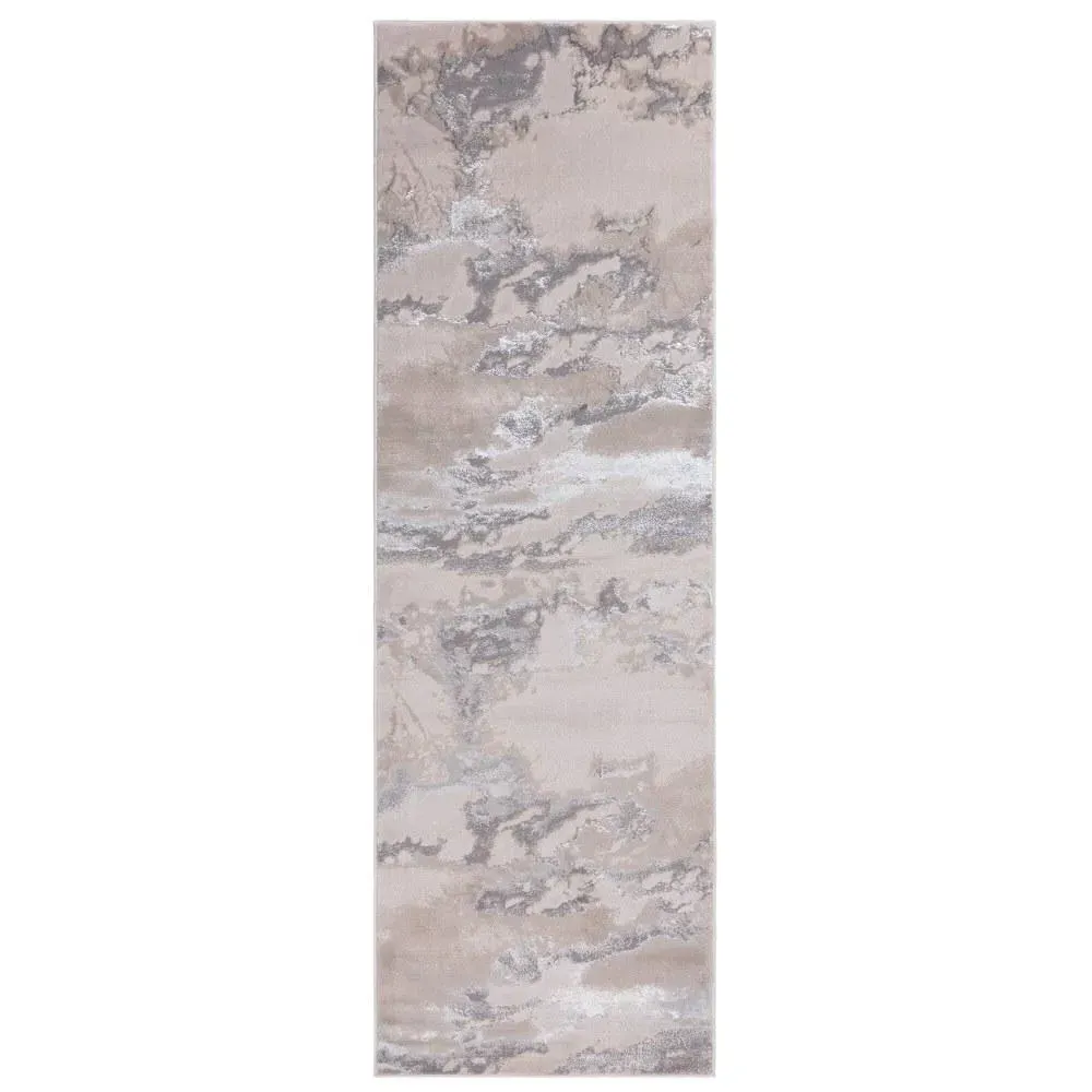 Runner Rug with Etched Pattern - Grey, Silky image