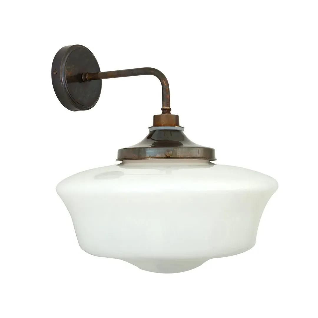 Schoolhouse Wall Light IP44 - Antique Brass
