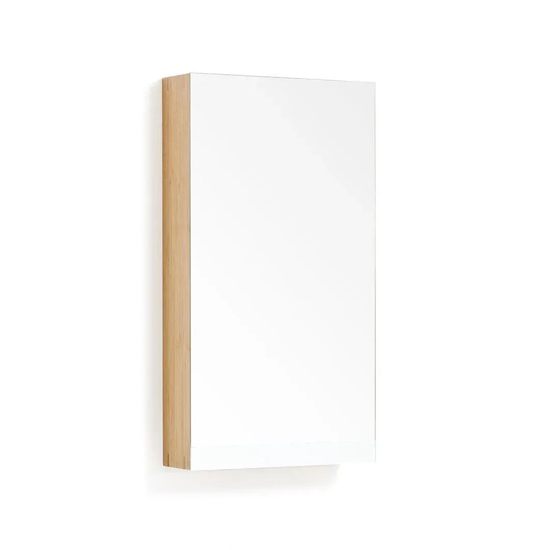 Slimline Cabinet with Mirror - Bamboo