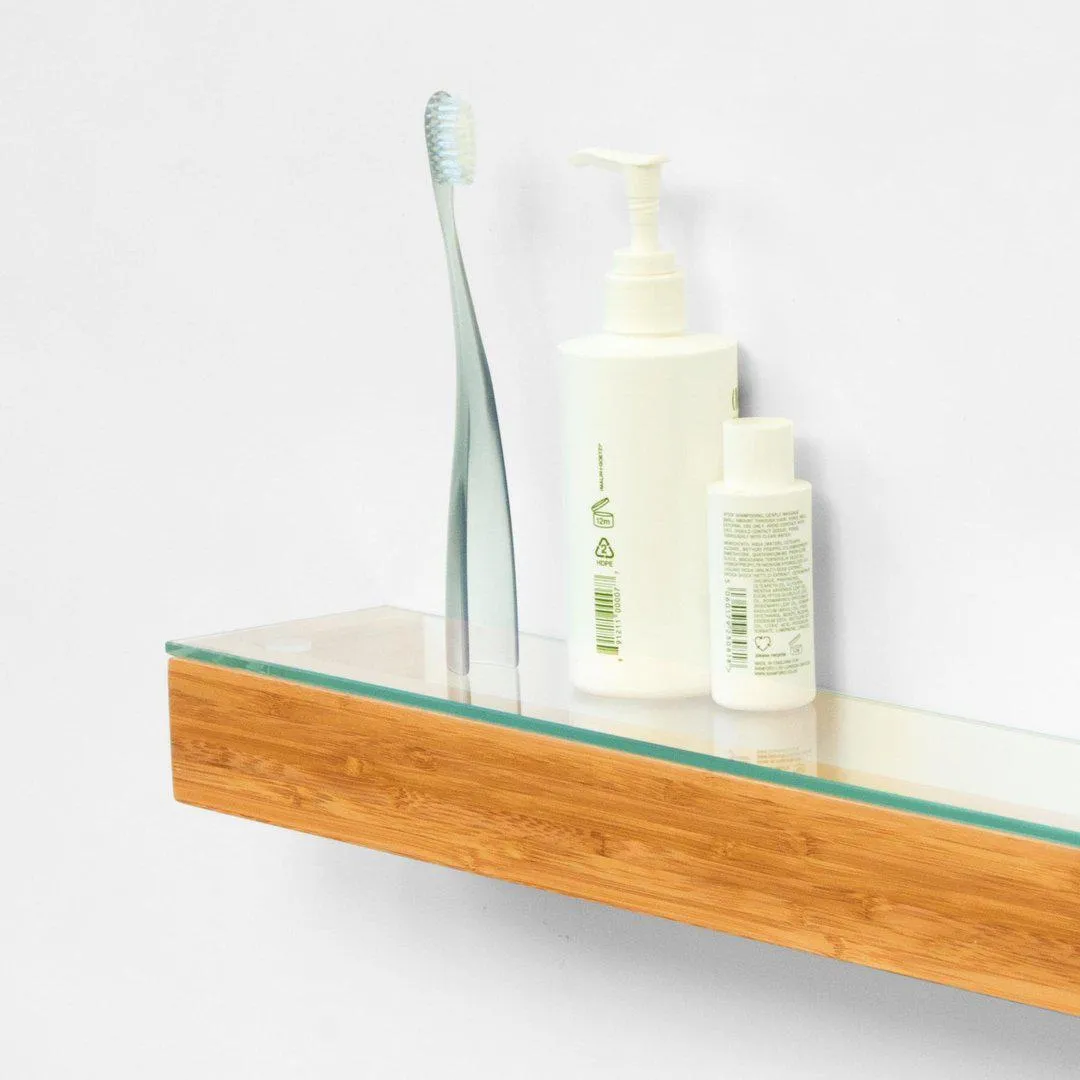 Slimline Glass Shelf - Bamboo