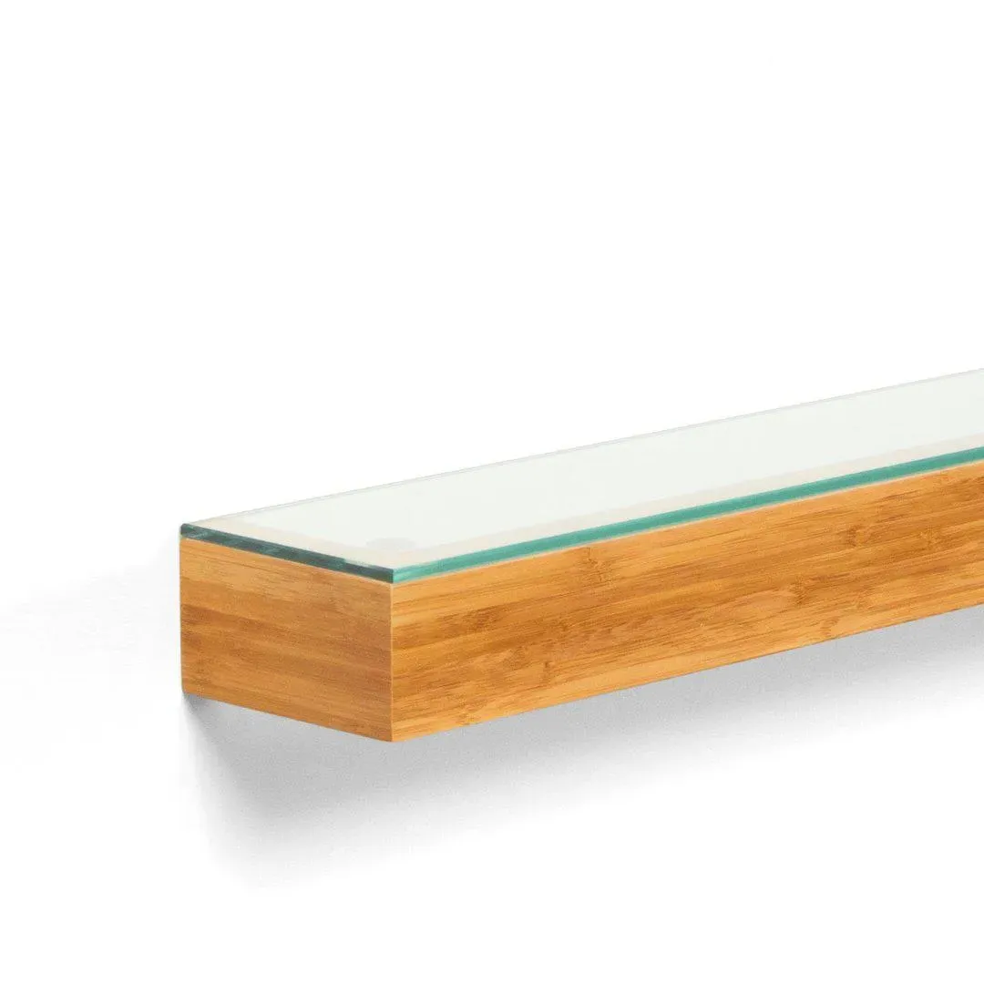 Slimline Glass Shelf - Bamboo