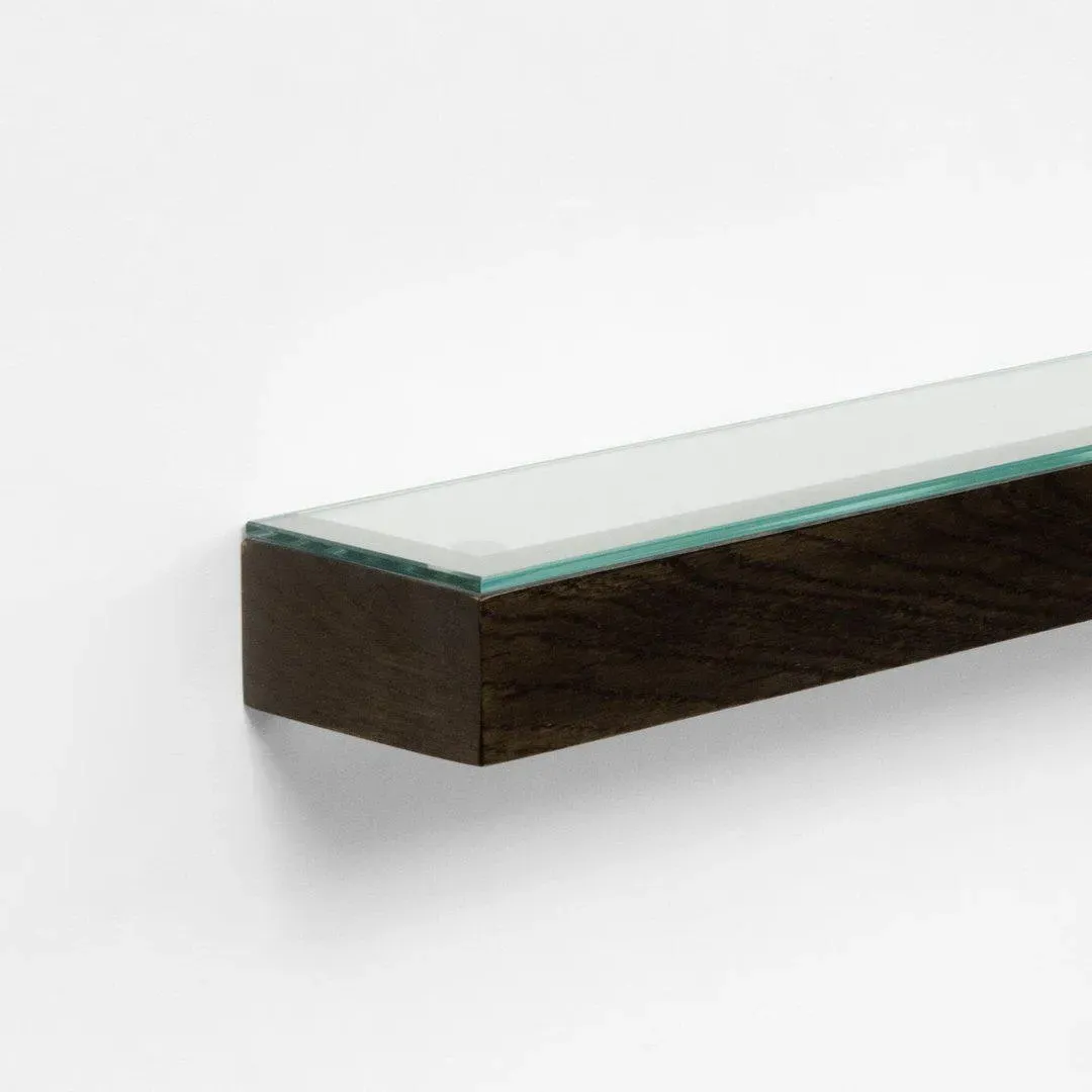 Slimline Glass Shelf - Dark Oak