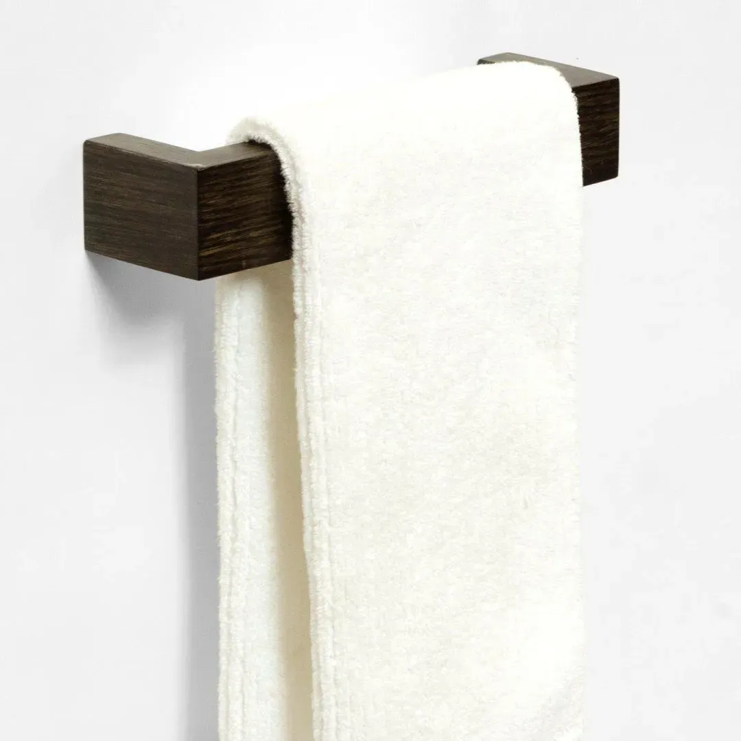 Slimline Hand Towel Rail - Dark Oak image