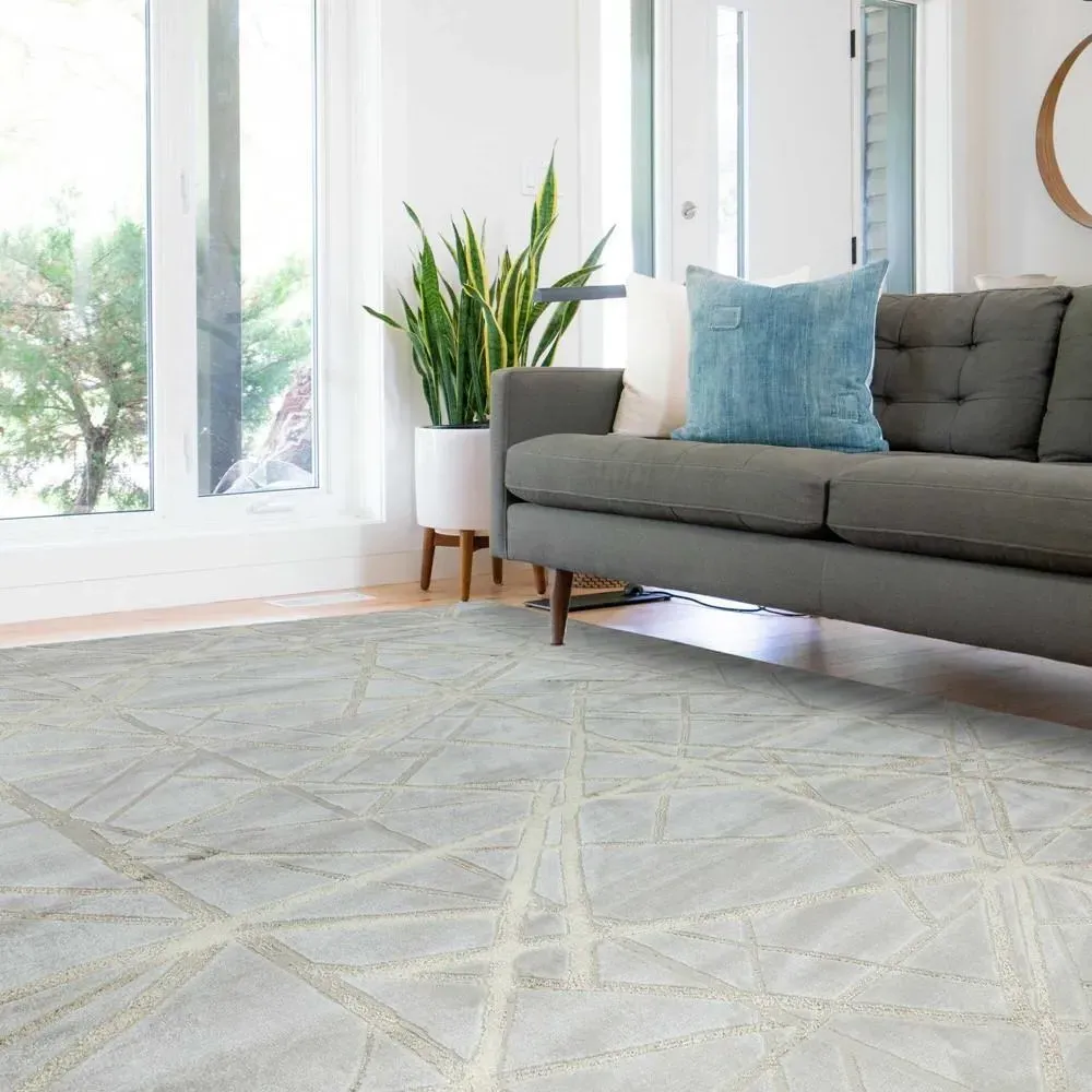 Small Area Rug Abstract Pattern - Silver image