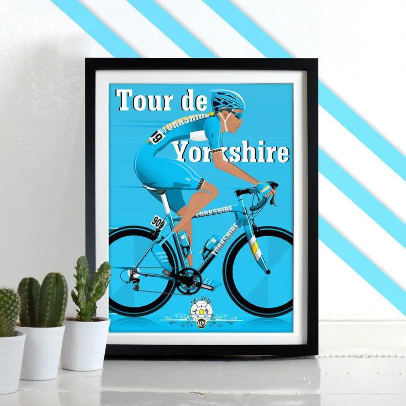 Small Bicycle Print - Blue Jersey Design image
