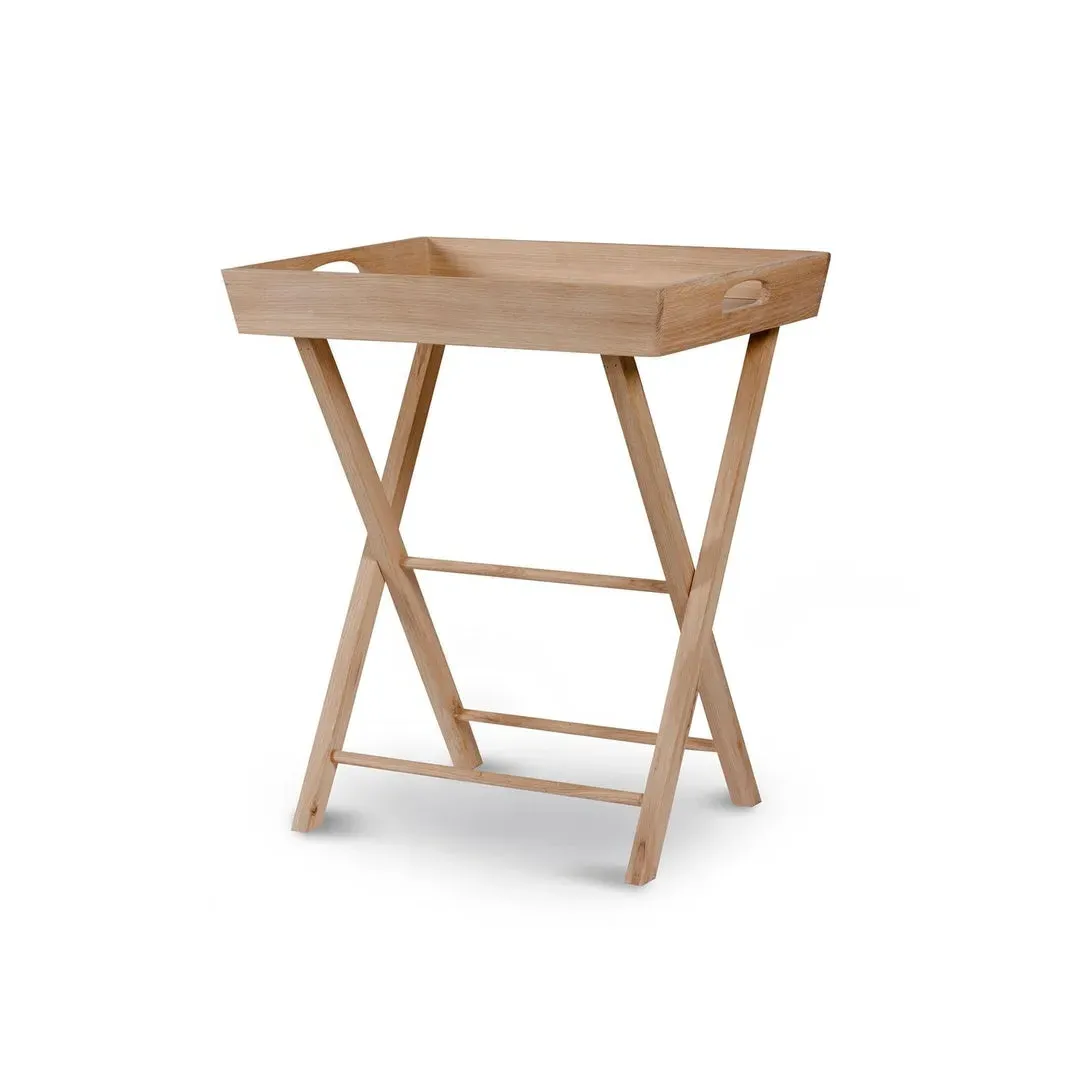 Small Butler's Tray Side Table - Oak Wood
