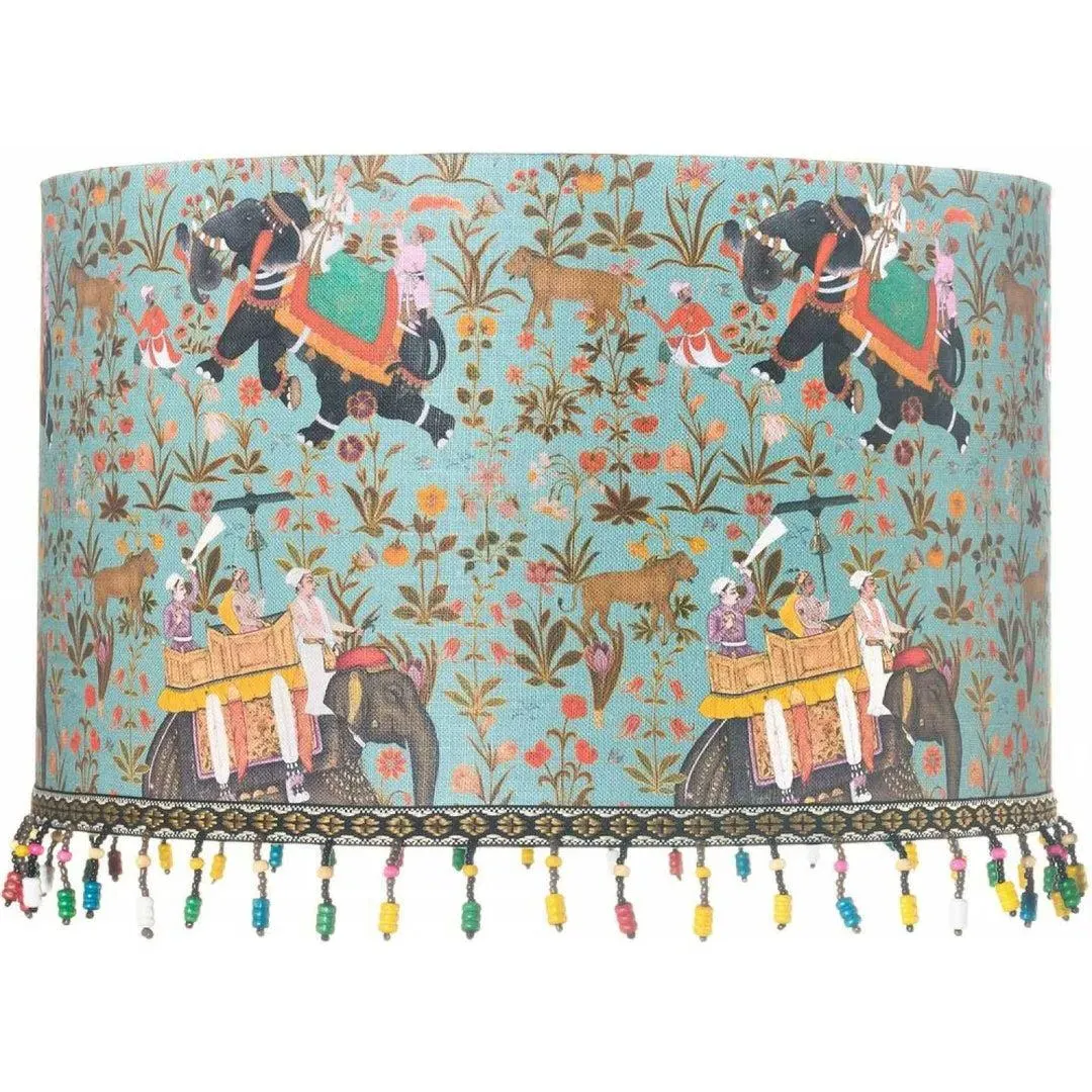 Small Drum Lampshade - Aquamarine, Linen image