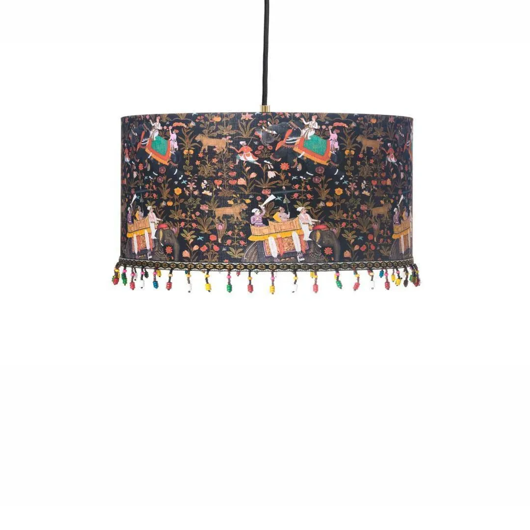 Small Drum Pendant Lamp - Anthracite, Linen image