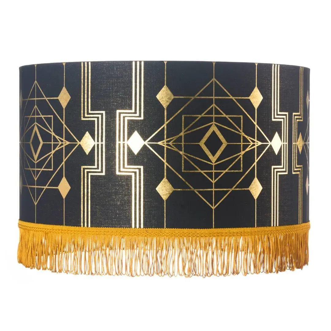 Small Drum Pendant Lampshade - Gold, Linen image
