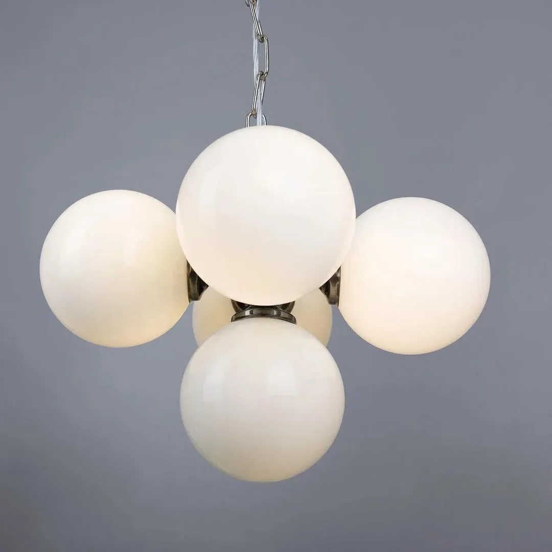 Small Globe Chandelier 5-Light - Antique Brass image