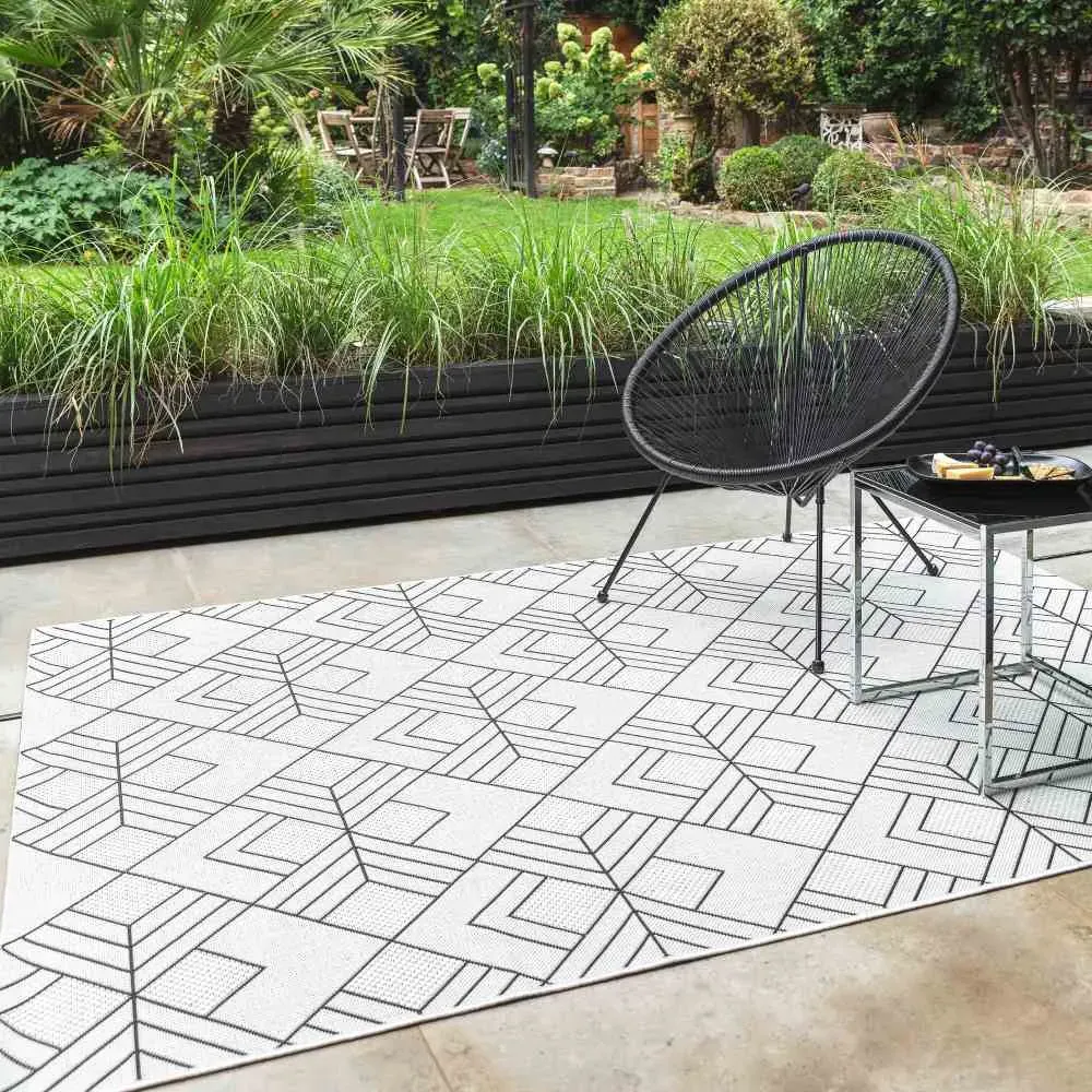Small Outdoor Rug Art Deco Geometric Pattern image