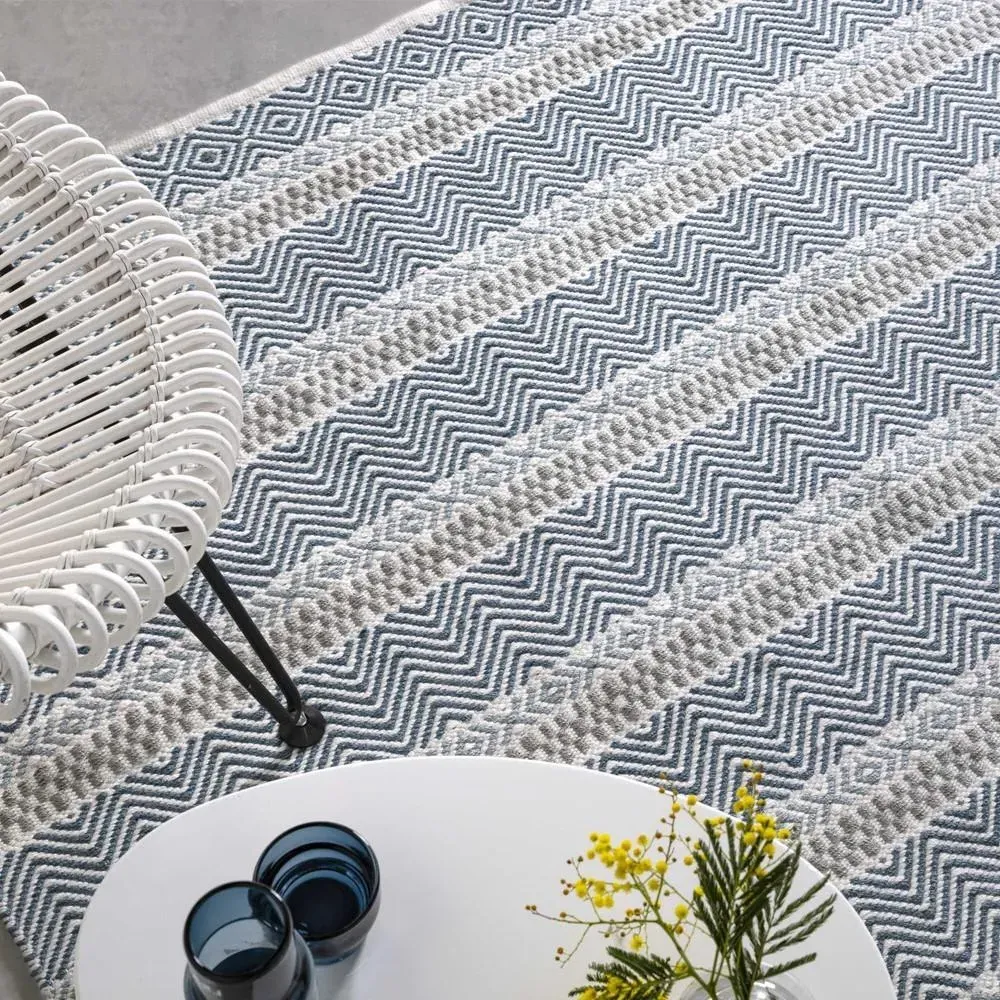 Small Patio Rug Striped - Blue image