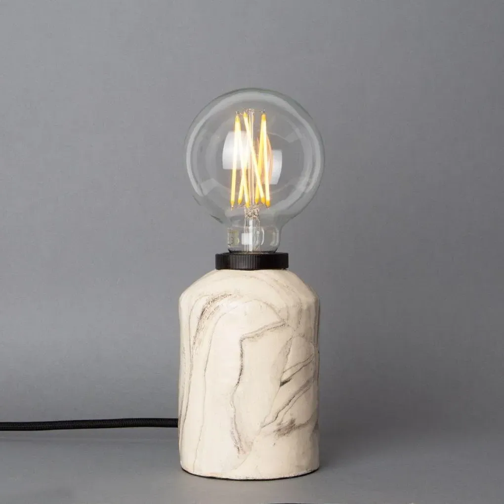 Small Table Lamp - Marbled, Ceramic