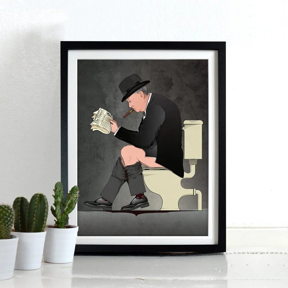 Small Wall Art Print - Churchill Reading image