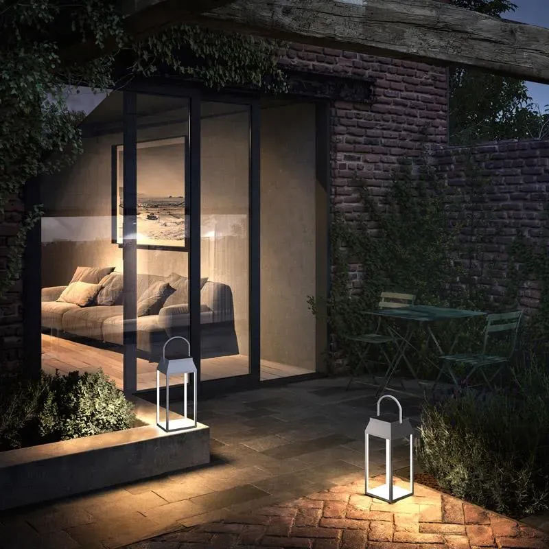 Solar Lantern with USB Charging - White